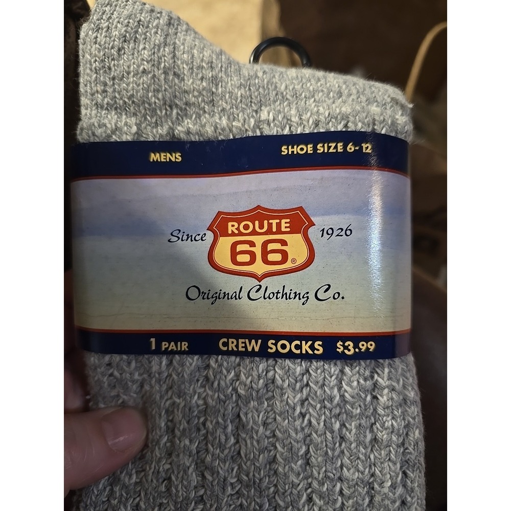 Route 66 Original Clothing Co. 1 Pair Crew Socks VTG Shoe Size 6-12 Mens New - Picture 3 of 4